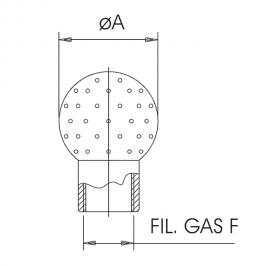 Tutta forata con fil. GAS F | All bored with female thread