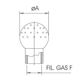 Forata inferiore con fil. GAS F | Bottom bored with female thread