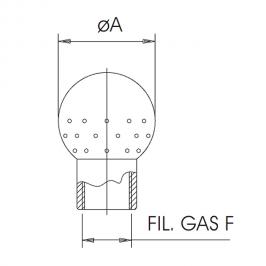 Forata superiore con fil. GAS F | Top bored with female thread