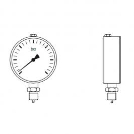 Manometro con attacco radiale 1/4